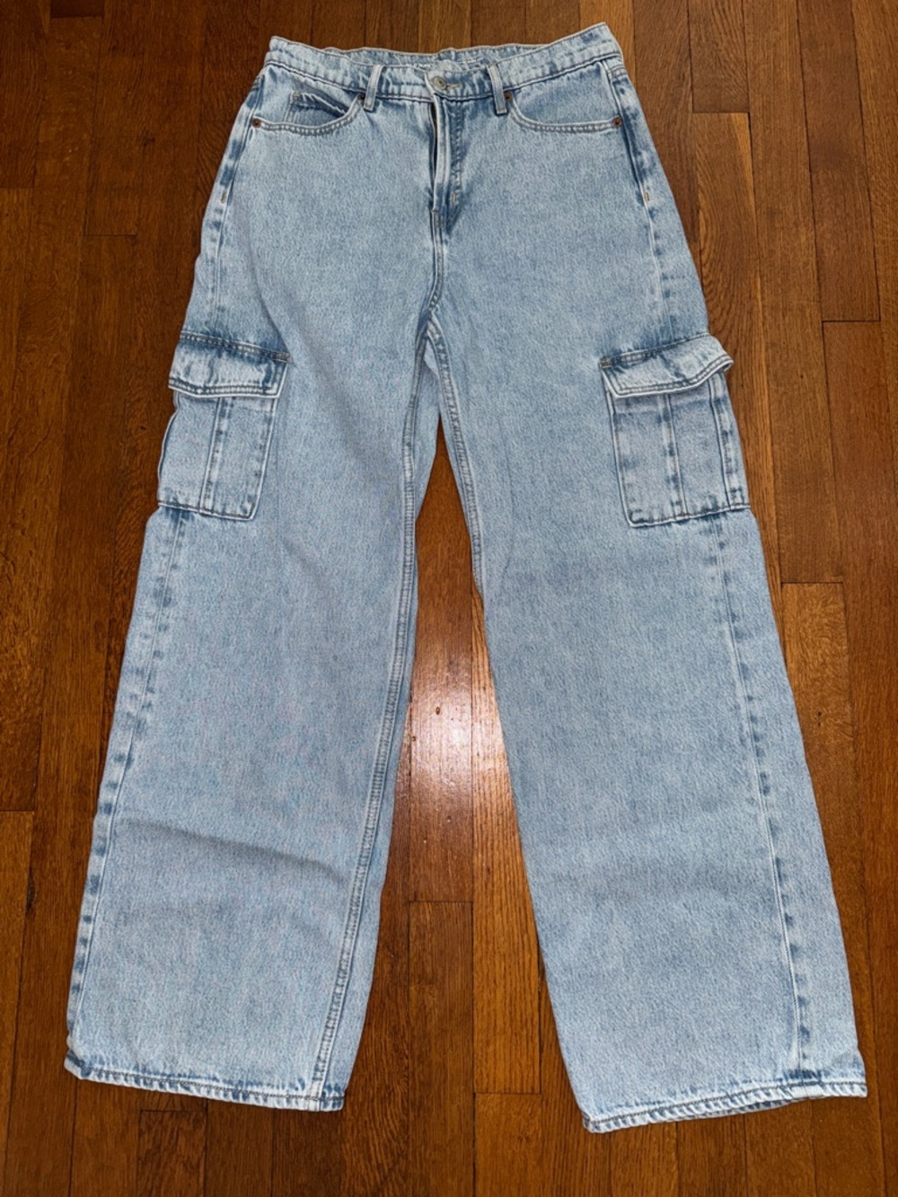 Old Navy Womens Sky-Hi Wide Leg Cargo Jeans Size 6